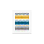 Boho, Geometric Pattern, Blue, Teal, Yellow and Gray Art Print Gallery Image 1