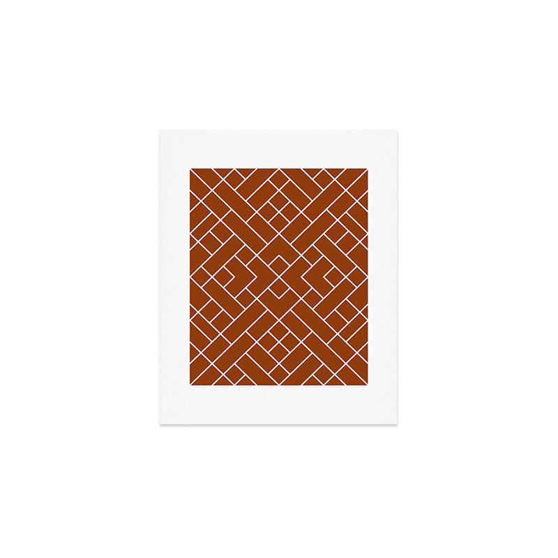 Boho Geometric Pattern in Sienna Art Print Gallery Image 1