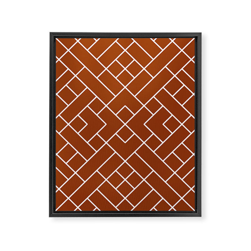 Boho Geometric Pattern in Sienna Framed Canvas Print Gallery Image 8
