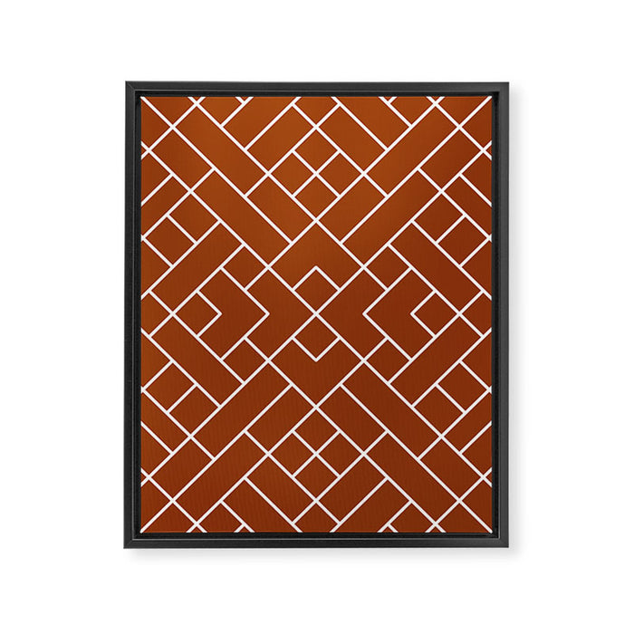 Boho Geometric Pattern in Sienna Framed Canvas Print Gallery Image 1