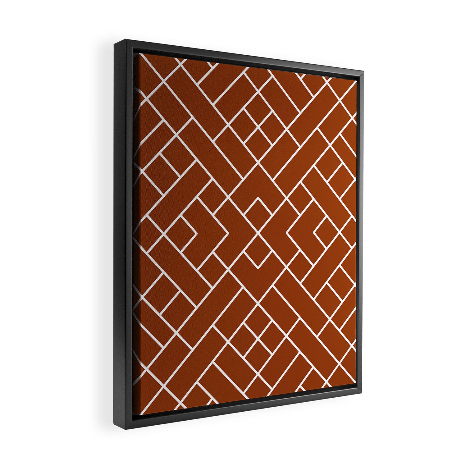 Boho Geometric Pattern in Sienna Framed Canvas Print Gallery Image 2