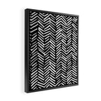 Boho, Herringbone, Geometric Art, Black and White Framed Canvas Print Gallery Image 2