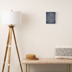 Boho Mandala, Flower, Navy Blue Canvas Print Gallery Image 2