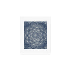 Boho Mandala, Flower, Navy Blue Art Print Gallery Image 1