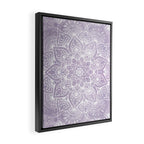 Boho, Mandala, Flower, Purple Framed Canvas Print Gallery Image 2