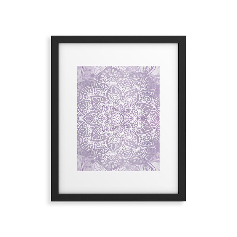 Boho, Mandala, Flower, Purple Framed Art Print Gallery Image 6