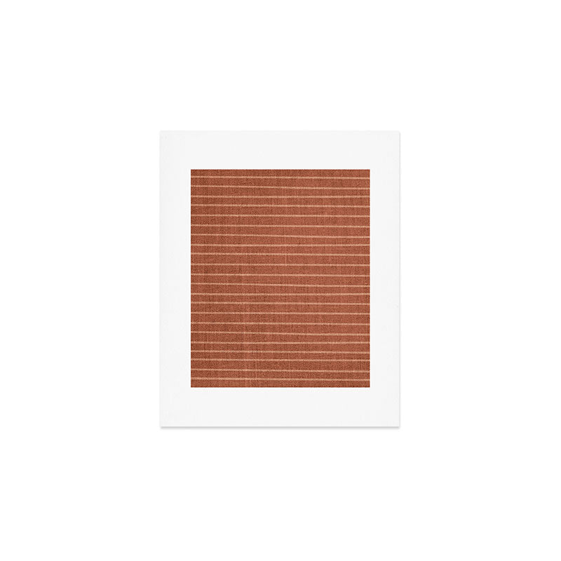 Boho, Minimal, Line Art, Stripes, Terracotta Art Print Gallery Image 1