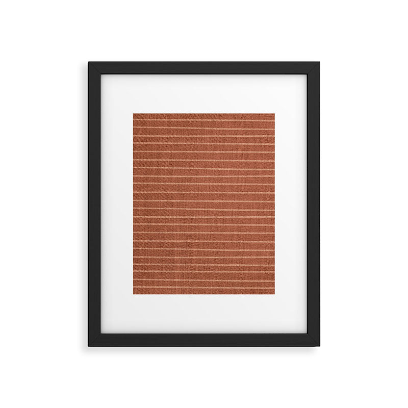 Boho, Minimal, Line Art, Stripes, Terracotta Framed Art Print Gallery Image 6