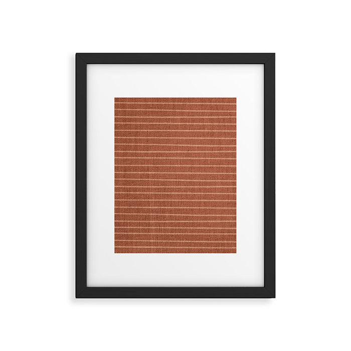 Boho, Minimal, Line Art, Stripes, Terracotta Framed Art Print Gallery Image 1