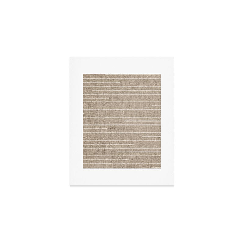 Boho Minimal Neutral Stripes Pattern Art Print Gallery Image 1