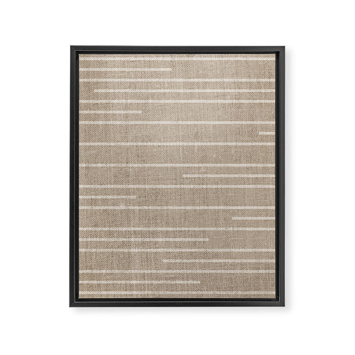 Boho Minimal Neutral Stripes Pattern Framed Canvas Print Gallery Image 1