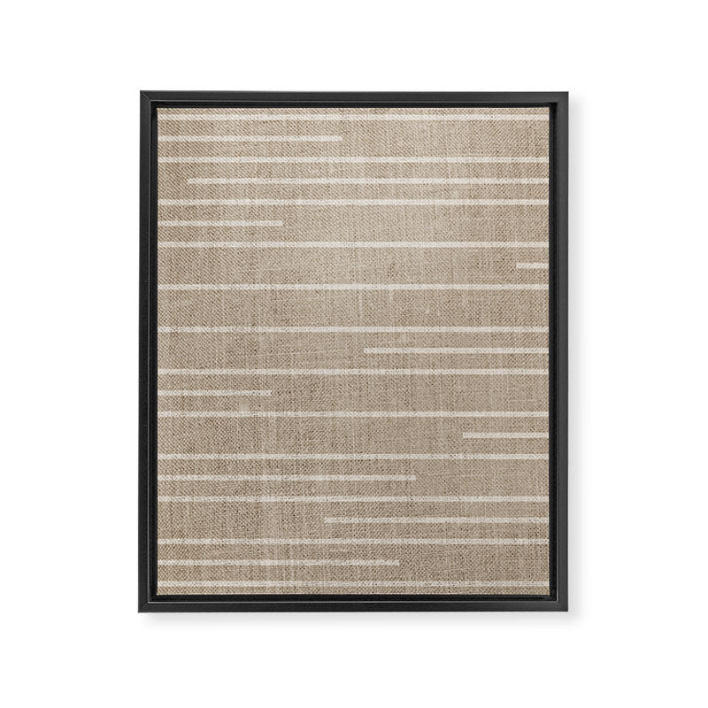Boho Minimal Neutral Stripes Pattern Framed Canvas Print Gallery Image 8
