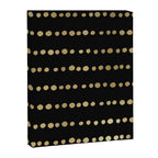 Boho Mudcloth Dots Pattern, Black and Gold Canvas Print Gallery Image 8