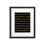 Boho Mudcloth Dots Pattern, Black and Gold Framed Art Print Gallery Image 4