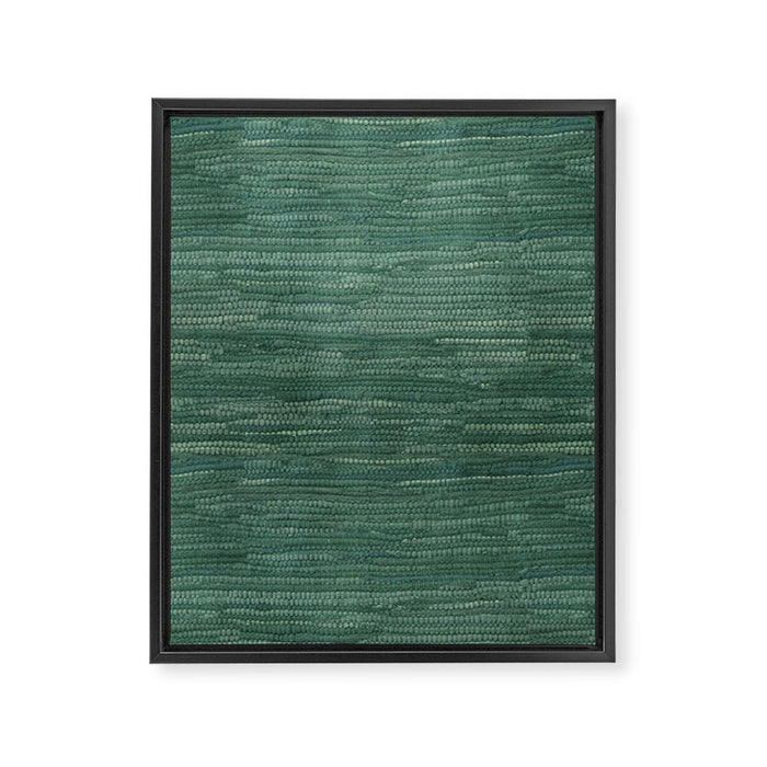 Boho Old Market Textile in Green Framed Canvas Print Gallery Image 1
