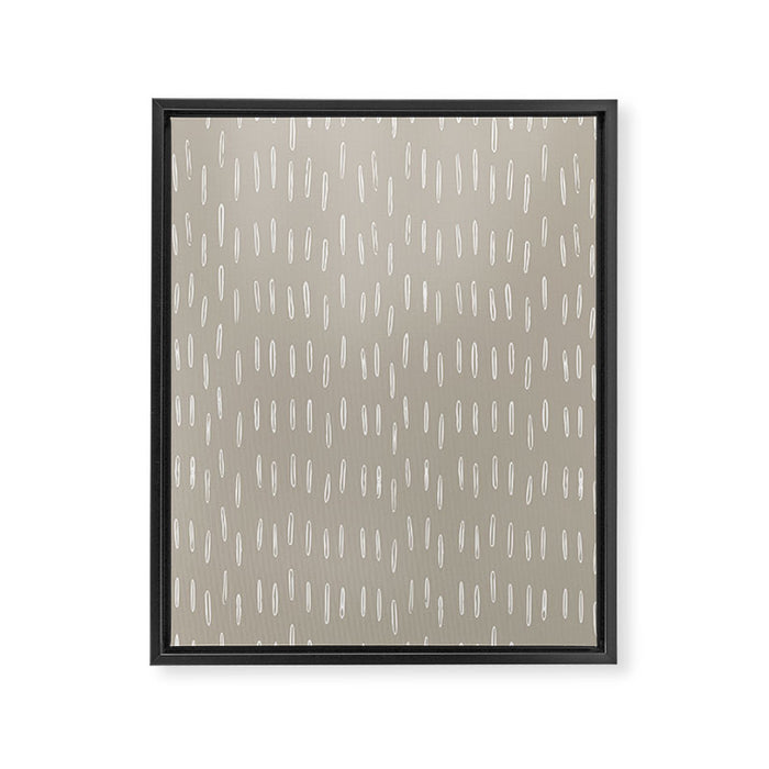 Boho Prints, Raindrops, Beige, Minimalism, Abstract Art Framed Canvas Print Gallery Image 1
