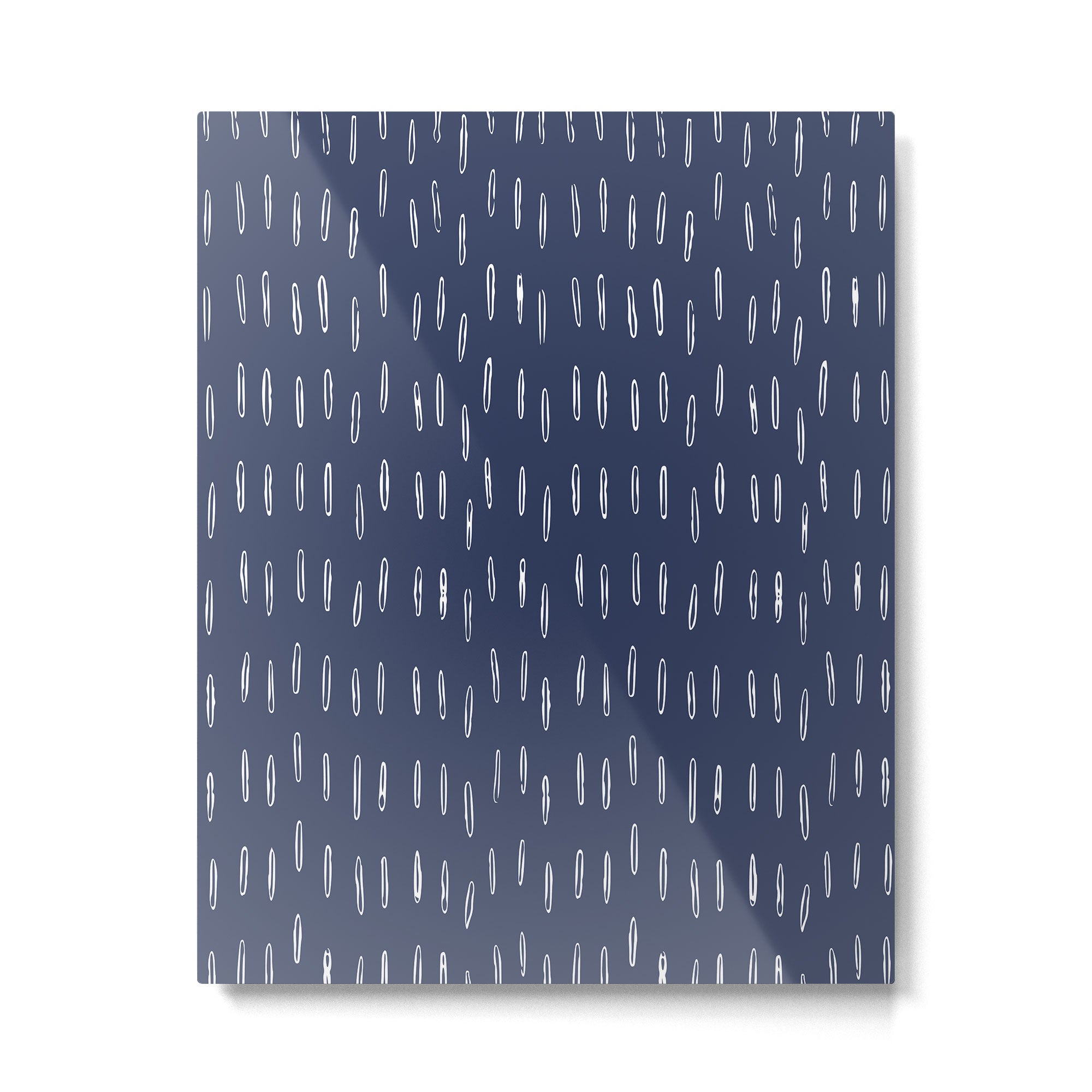 Boho Prints, Raindrops, Indigo Blue, Minimalism, Abstract Art Metal Print Gallery Image 6