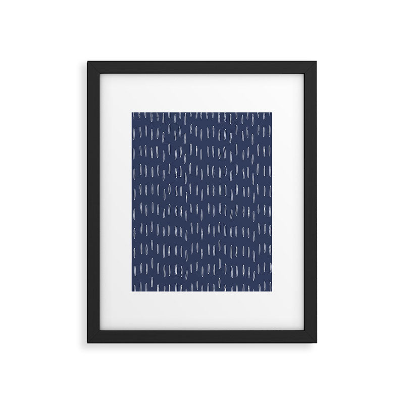 Boho Prints, Raindrops, Indigo Blue, Minimalism, Abstract Art Framed Art Print Gallery Image 6