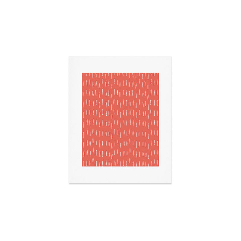 Boho, Raindrop, Mudcloth, Coral Art Print Gallery Image 1