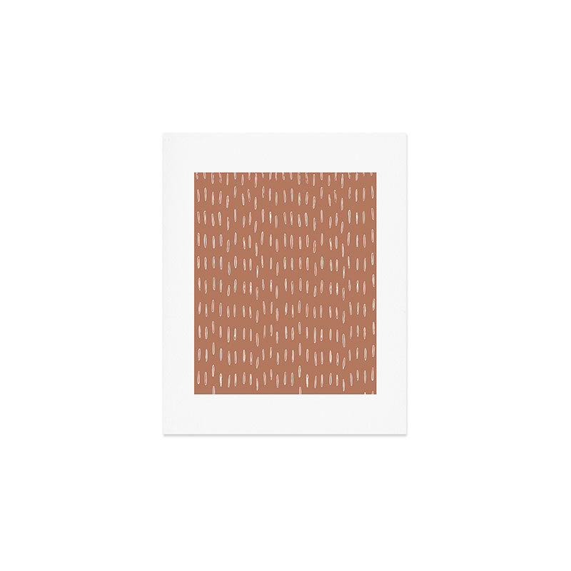 Boho Raindrops Abstract Pattern, Terracotta Art Print Gallery Image 1
