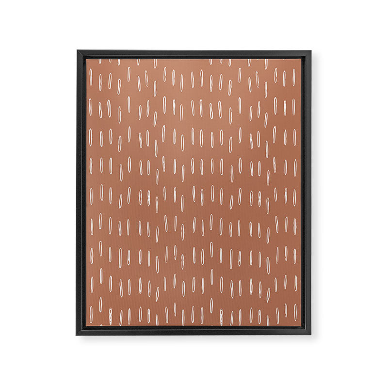 Boho Raindrops Abstract Pattern, Terracotta Framed Canvas Print Gallery Image 8