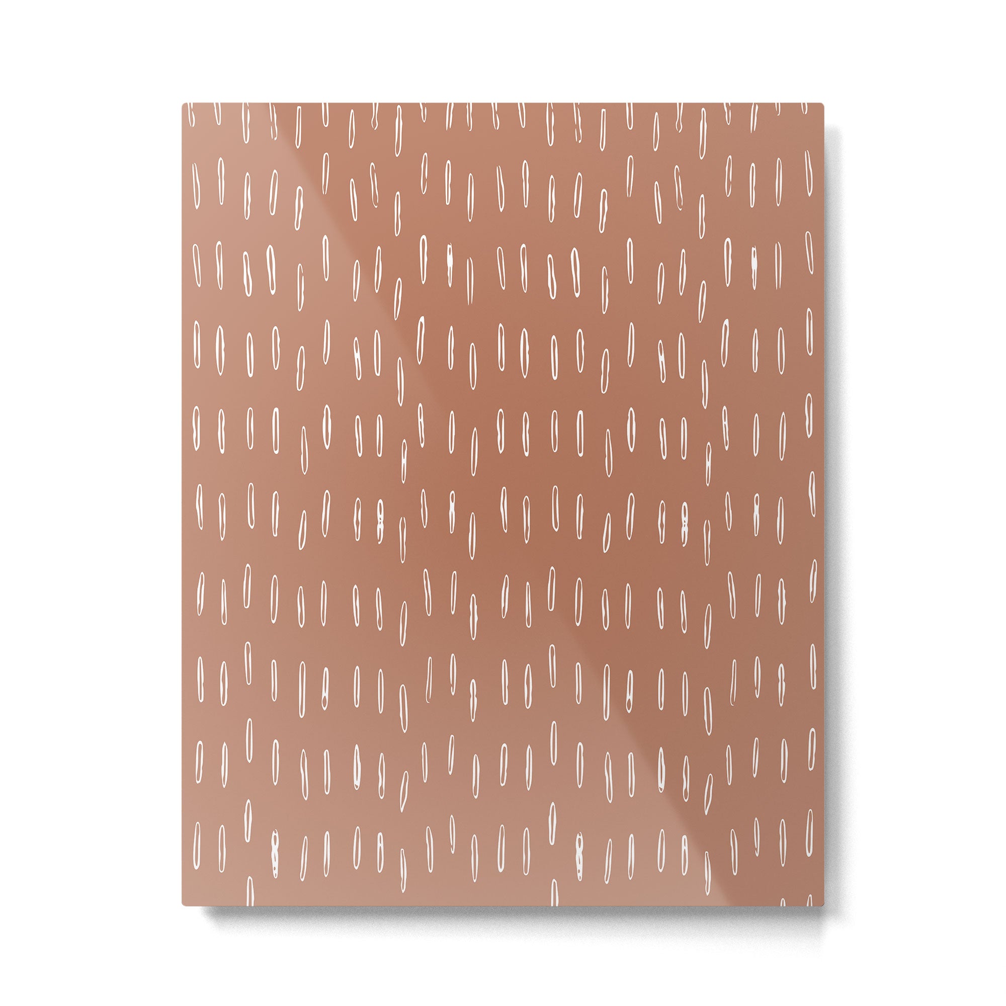 Boho Raindrops Abstract Pattern, Terracotta Metal Print Gallery Image 6