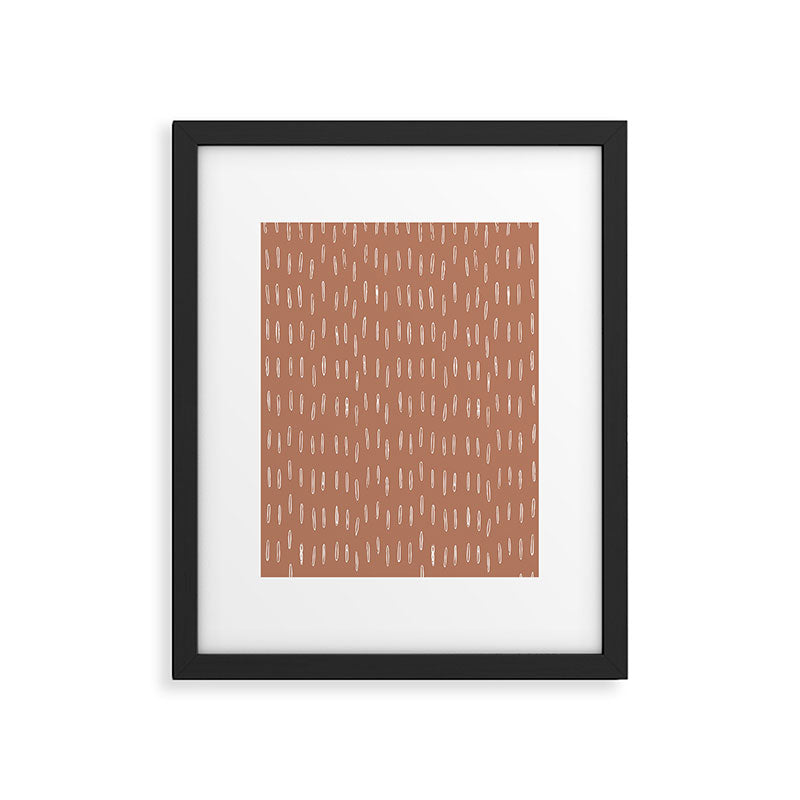 Boho Raindrops Abstract Pattern, Terracotta Framed Art Print Gallery Image 4
