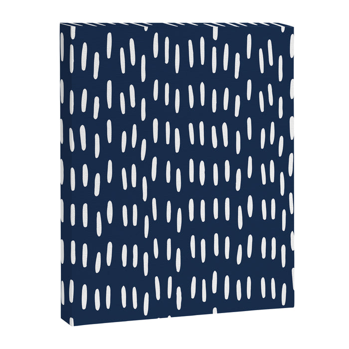 Boho Raindrops in Navy Blue Canvas Print Gallery Image 1