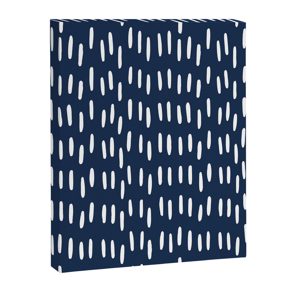 Boho Raindrops in Navy Blue Canvas Print Gallery Image 8