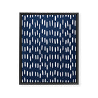 Boho Raindrops in Navy Blue Framed Canvas Print Gallery Image 8