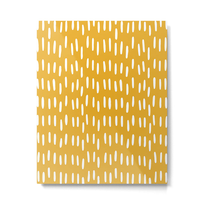 Boho Raindrops on Yellow Metal Print Gallery Image 1