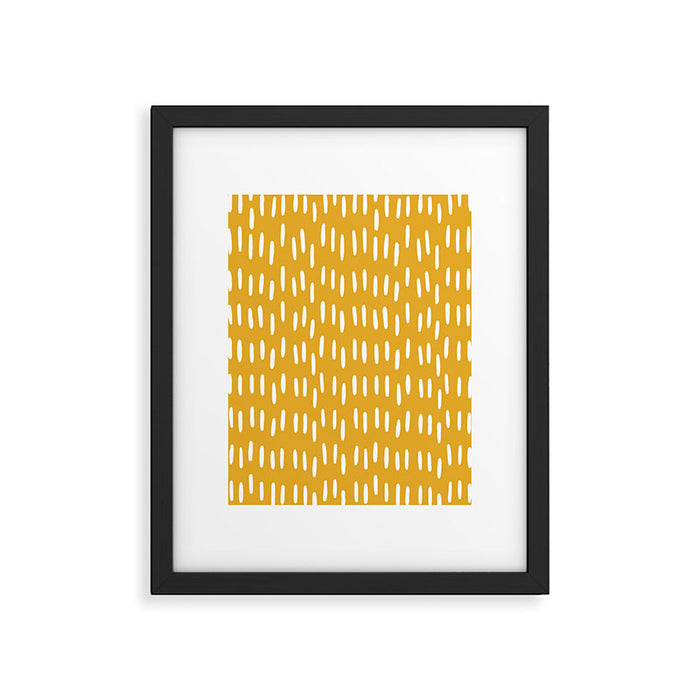 Boho Raindrops on Yellow Framed Art Print Gallery Image 1