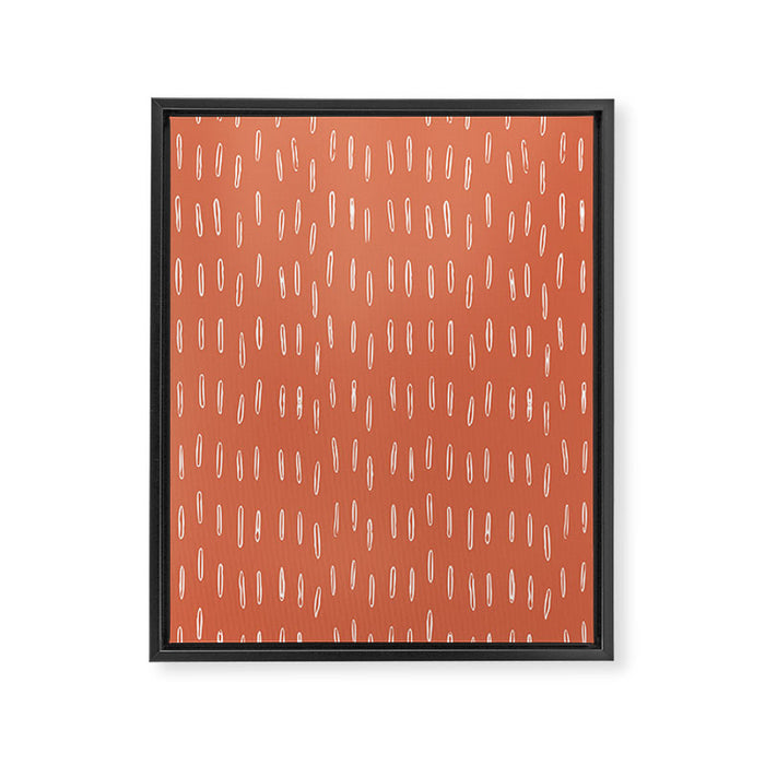 Boho, Raindrops Pattern in Terracotta Framed Canvas Print Gallery Image 1
