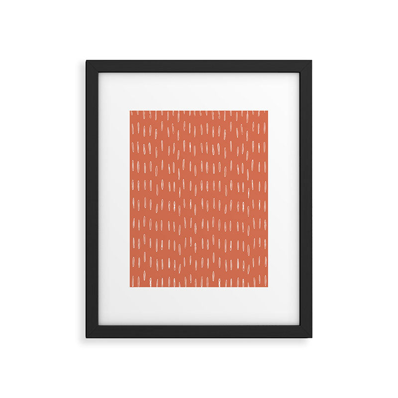 Boho, Raindrops Pattern in Terracotta Framed Art Print Gallery Image 6