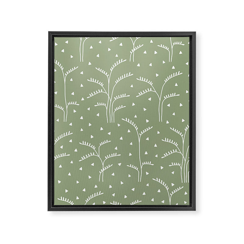 Boho Trees on Sage Green Framed Canvas Print Gallery Image 8