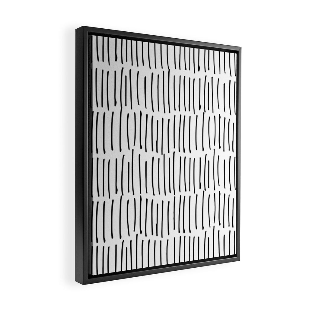 Boho Wall Art, Black and White, Line Art Framed Canvas Print Gallery Image 2