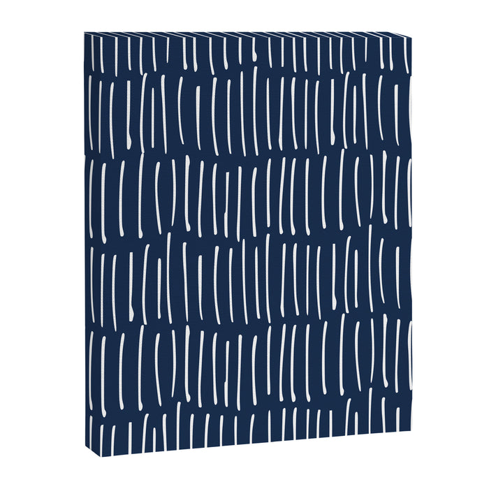 Boho Wall Art, Colour Prints, Navy Blue, Line Art Canvas Print Gallery Image 1