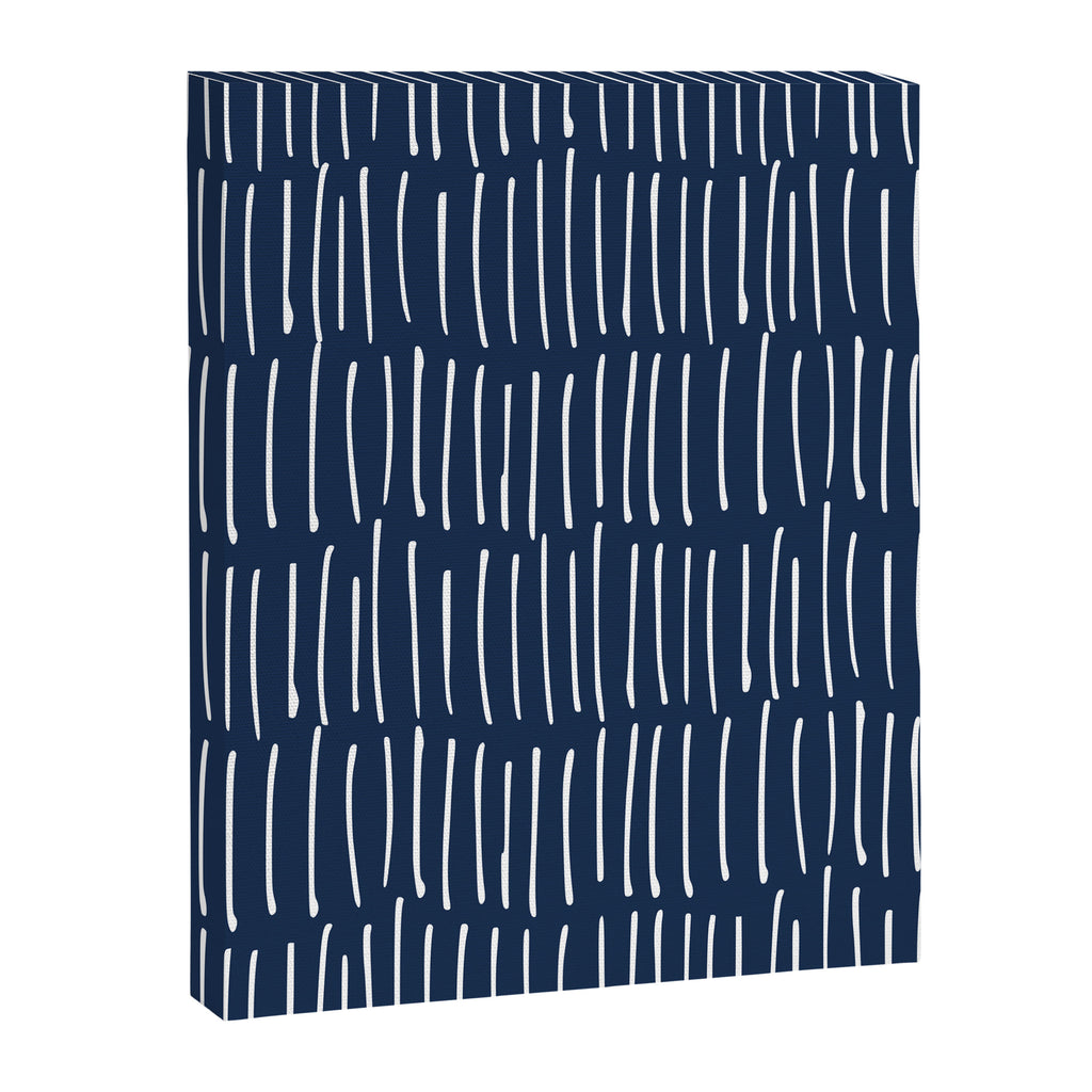 Boho Wall Art, Colour Prints, Navy Blue, Line Art Canvas Print Gallery Image 8