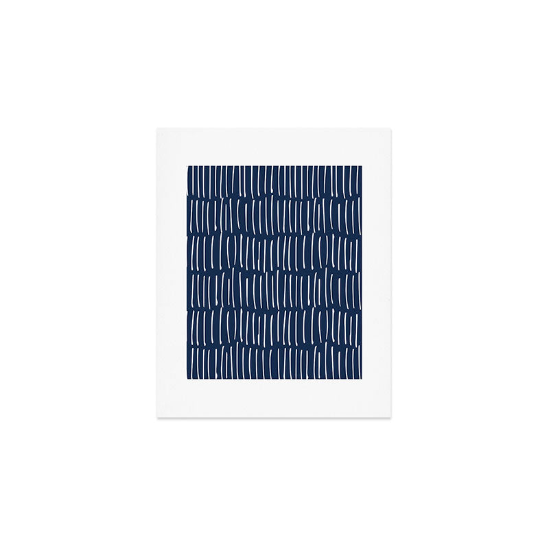 Boho Wall Art, Colour Prints, Navy Blue, Line Art Art Print Gallery Image 1