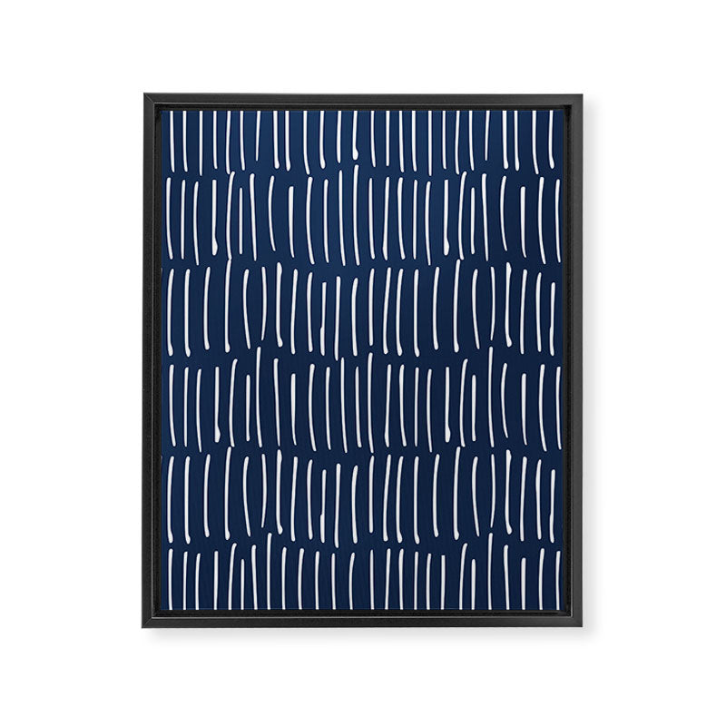 Boho Wall Art, Colour Prints, Navy Blue, Line Art Framed Canvas Print Gallery Image 8