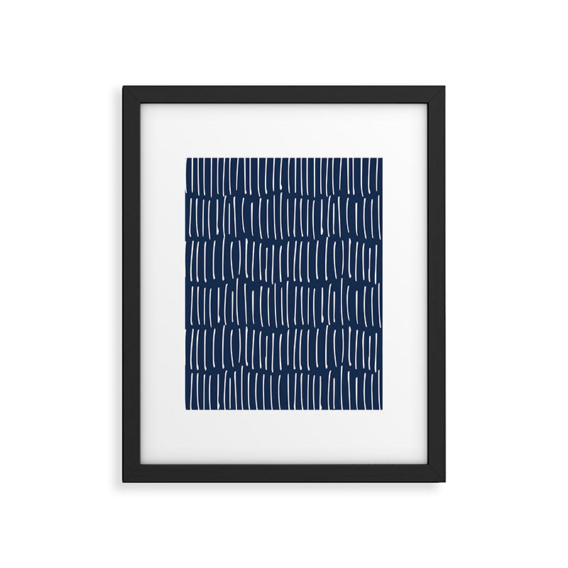 Boho Wall Art, Colour Prints, Navy Blue, Line Art Framed Art Print Gallery Image 6