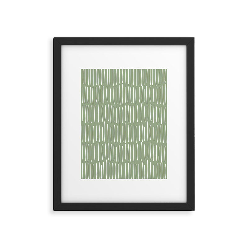Boho Wall Art, Colour Prints, Sage Green, Line Art Framed Art Print Gallery Image 6