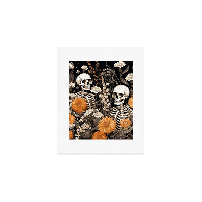 Bones and Blooms Skeleton Art Art Print Gallery Image 1