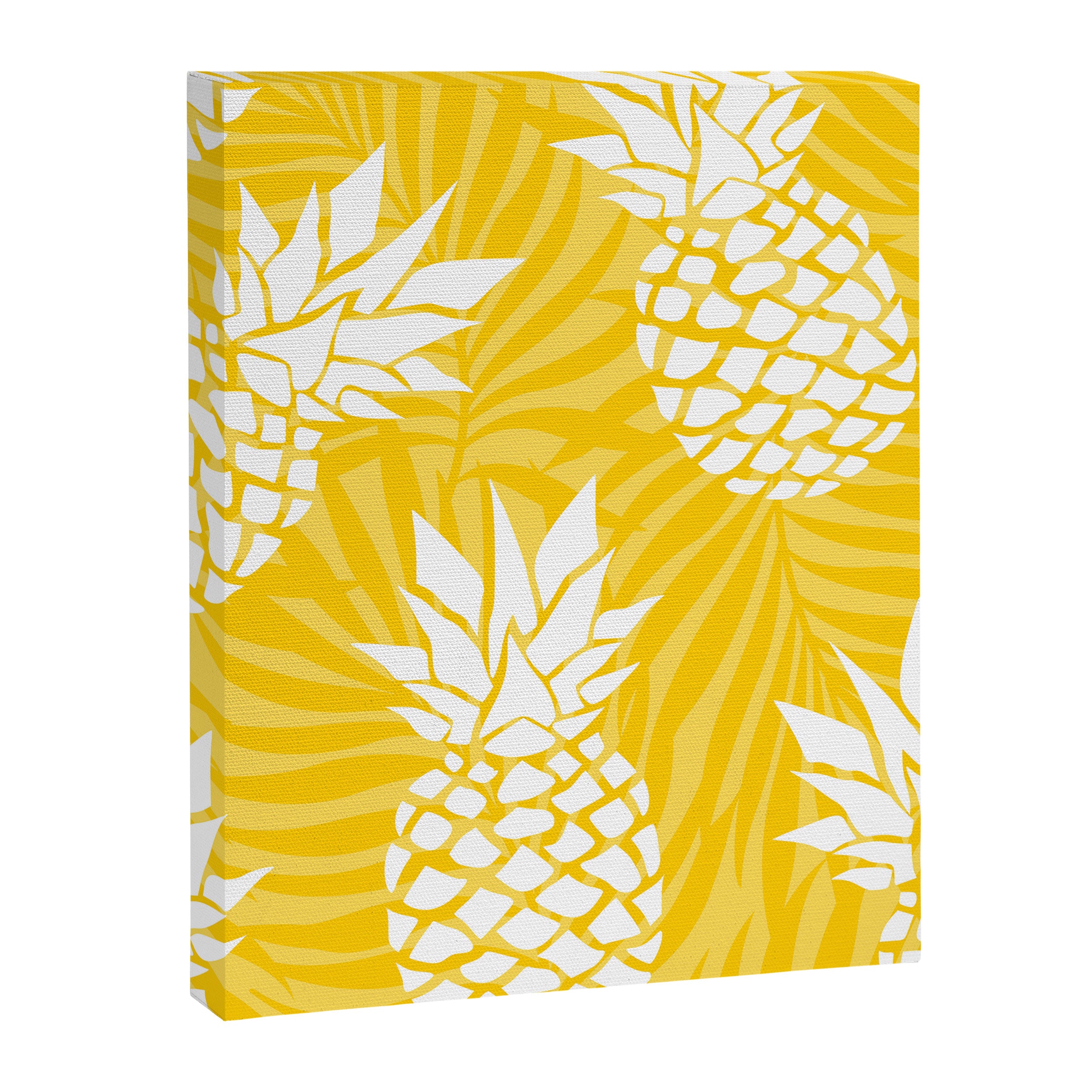 Bright Yellow, Summer, Pineapple Art Canvas Print Gallery Image 8
