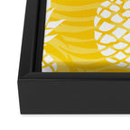 Bright Yellow, Summer, Pineapple Art Framed Canvas Print Gallery Image 3