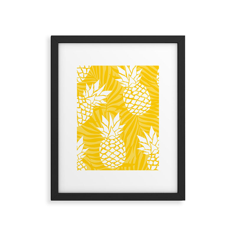 Bright Yellow, Summer, Pineapple Art Framed Art Print Gallery Image 6