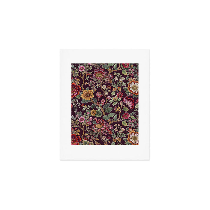 Casbah Magenta Burgundy Floral Art Print Gallery Image 1