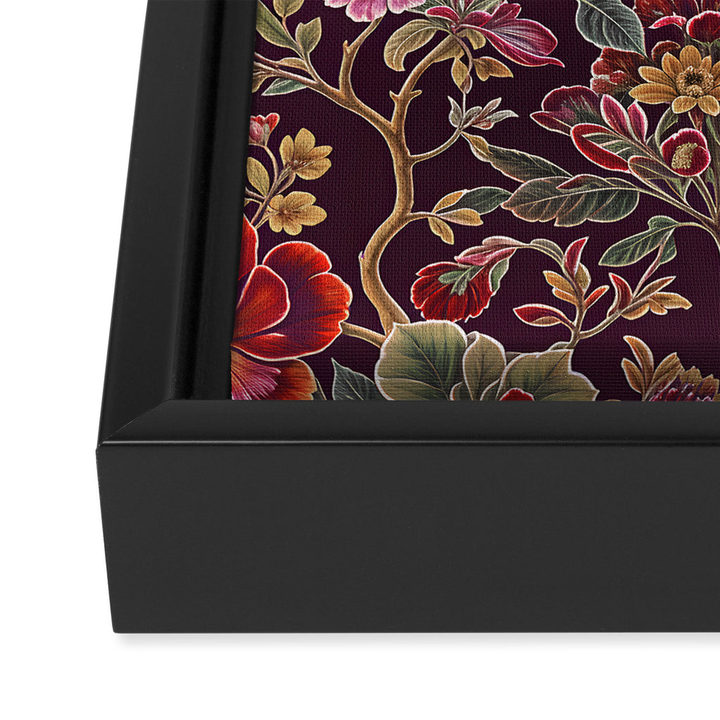 Casbah Magenta Burgundy Floral Framed Canvas Print Gallery Image 3