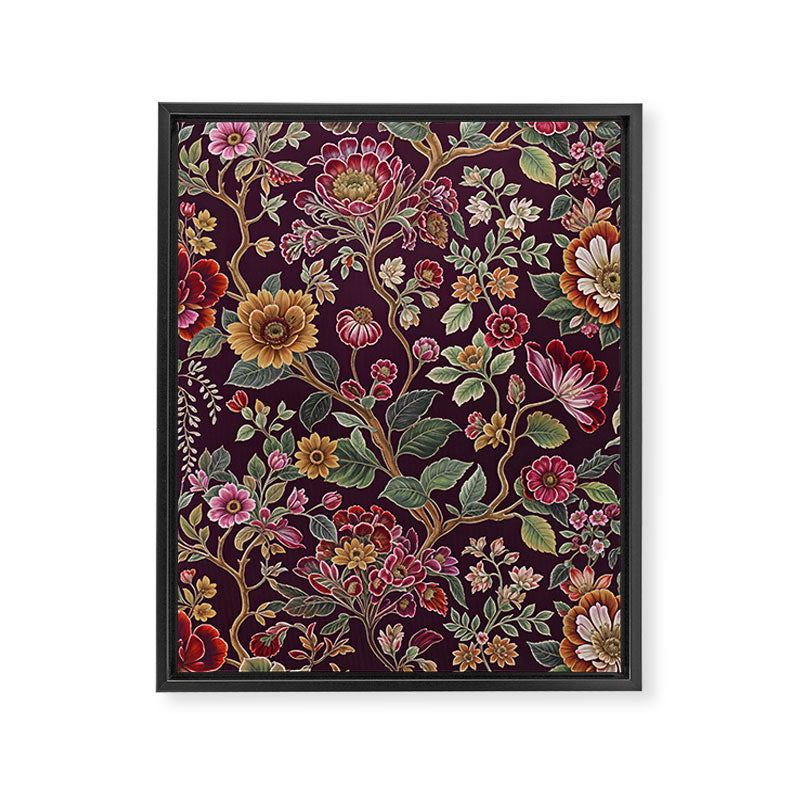 Casbah Magenta Burgundy Floral Framed Canvas Print Gallery Image 8