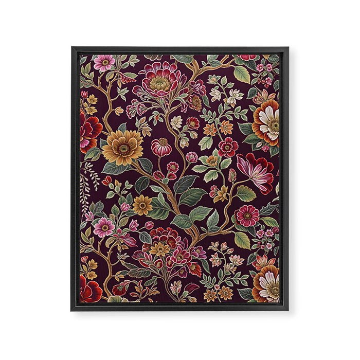 Casbah Magenta Burgundy Floral Framed Canvas Print Gallery Image 1